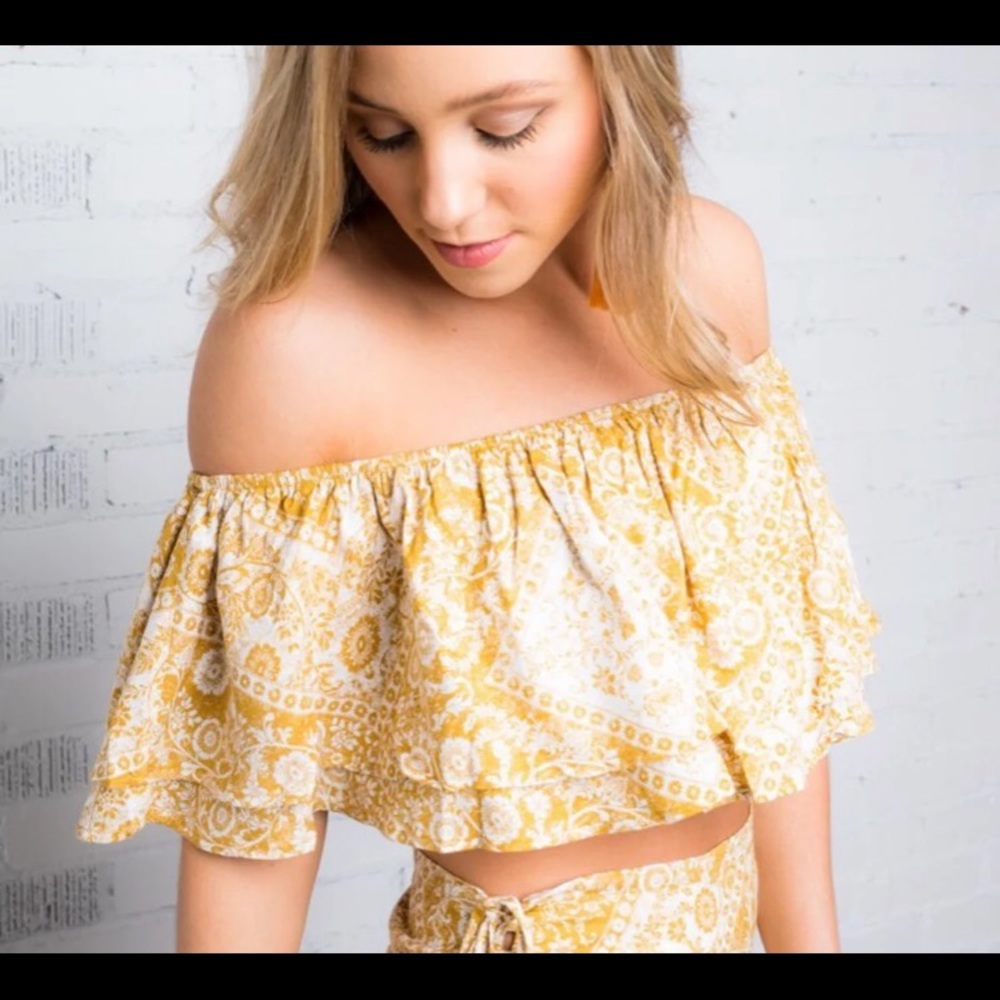 White and Gold Crop Top